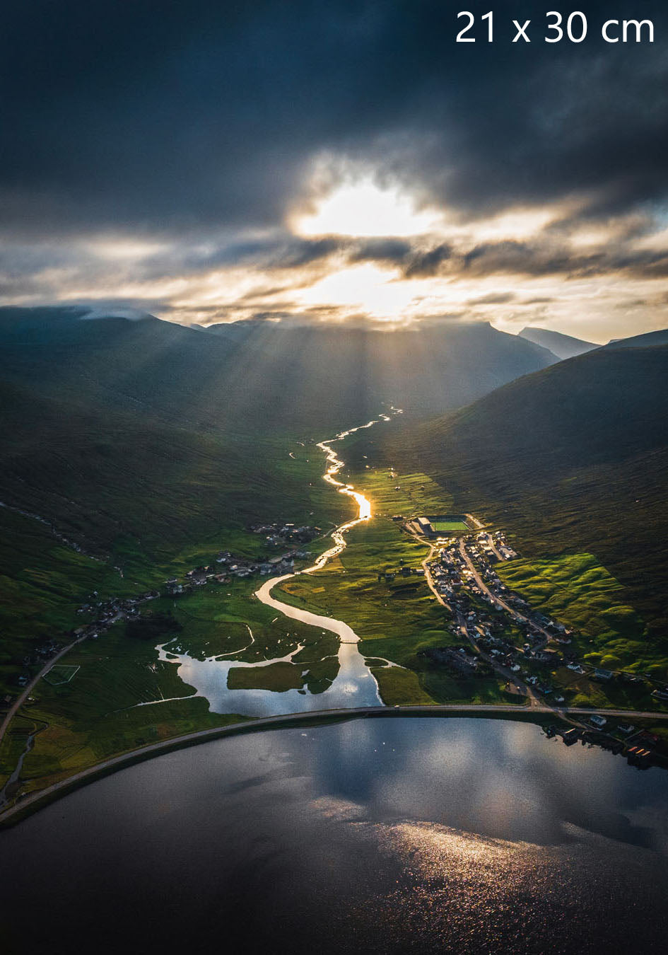 Sunset above Streymoy Island, Faroe Islands photography print, 21 × 30 cm (8.3 × 11.8 inches)