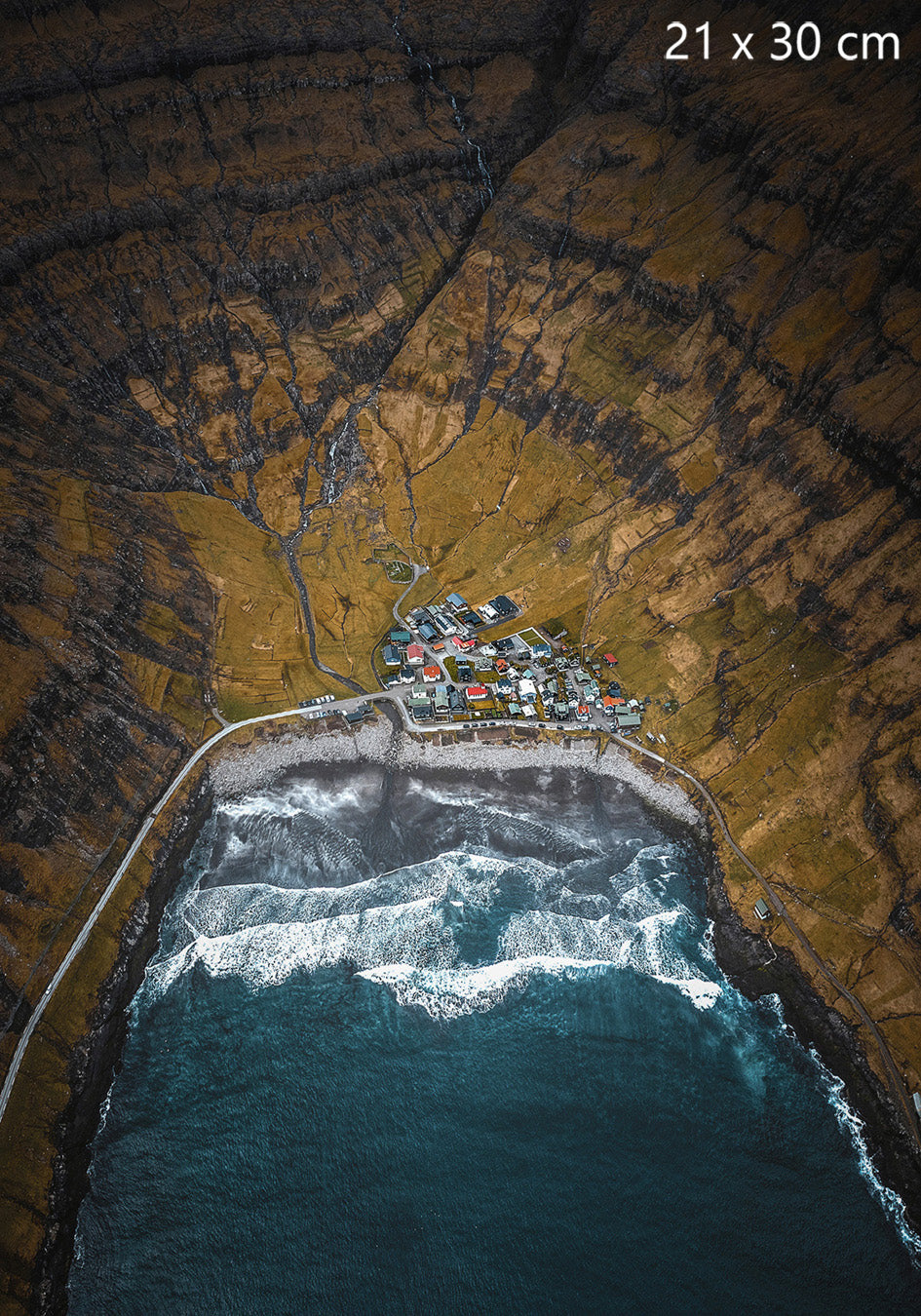 Faroe Islands Photography print of the remote village of Tjørnuvík, 21×30 cm (8.3 × 11.8 inches)